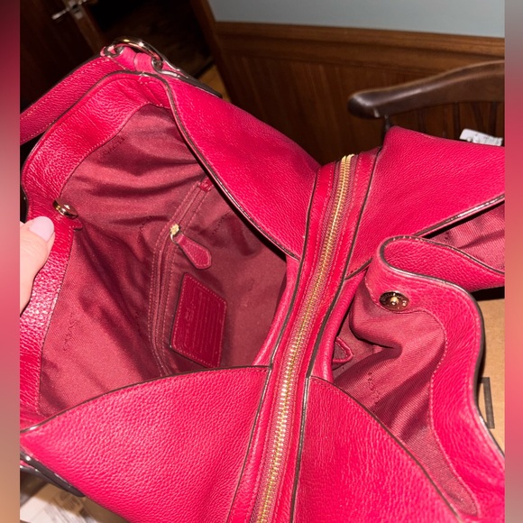Coach Burgandy Leather Edie 31 Shoulder Bag